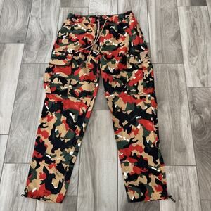 Air JORDAN Flight Heritage Tan Red Green Black Camo Cargo Pocket Pant Men Sz M